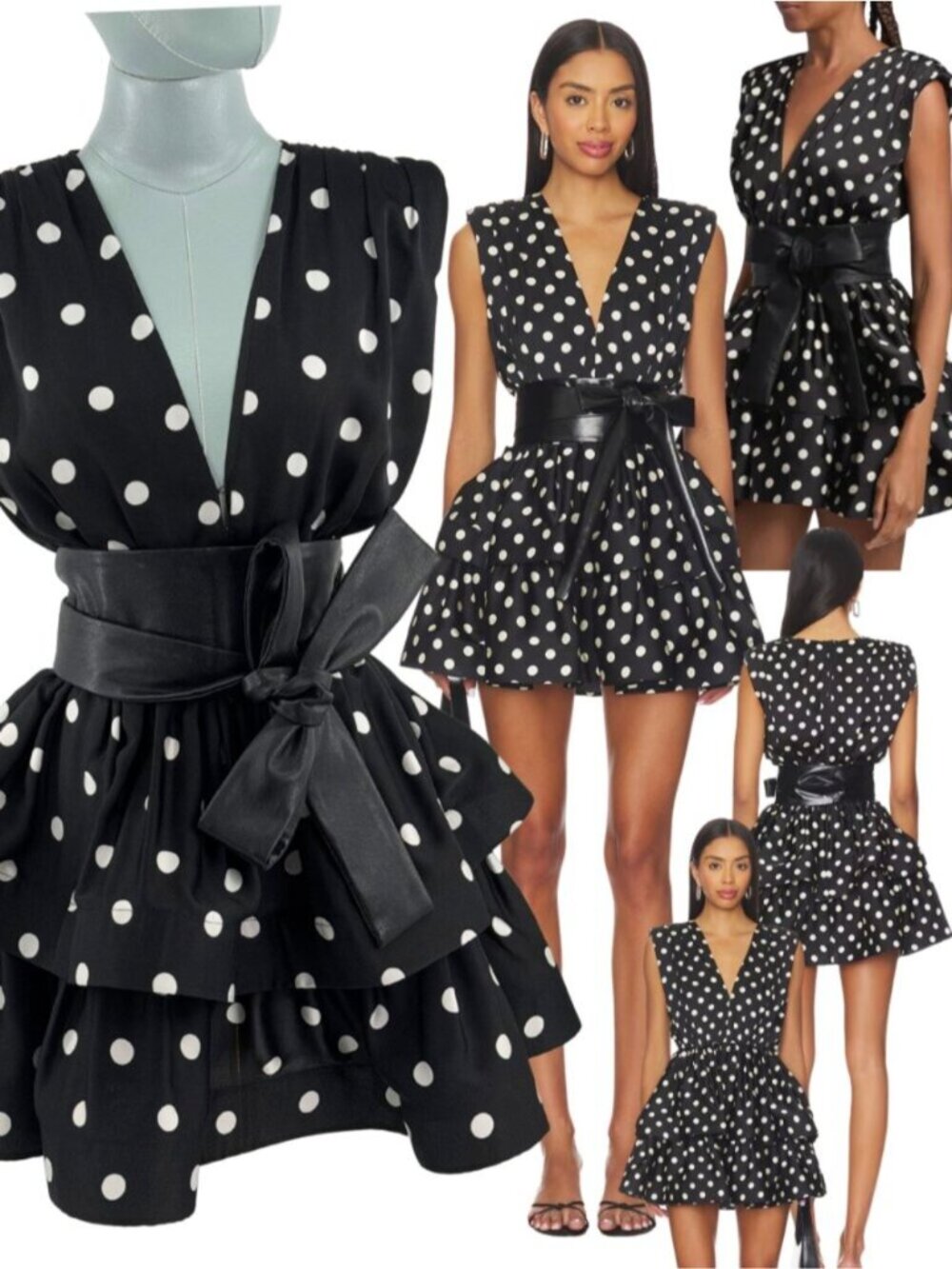 🆕 BRONX & BANCO 🧿 NWOT Riley Polka Dot Ruffle Mini Dress, Black - Sz XS US 2